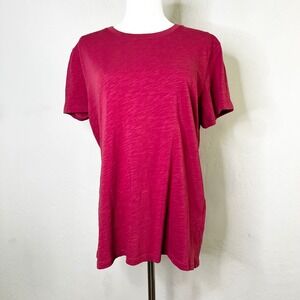 American Giant Womens Red Crew Neck Short Sleeve Cotton T Shirt‎ Large Large